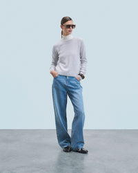 GRIS CHINE CLAIR / NEW / QTY : 0 / Pull Col Rond Léger - Gris Chine Clair