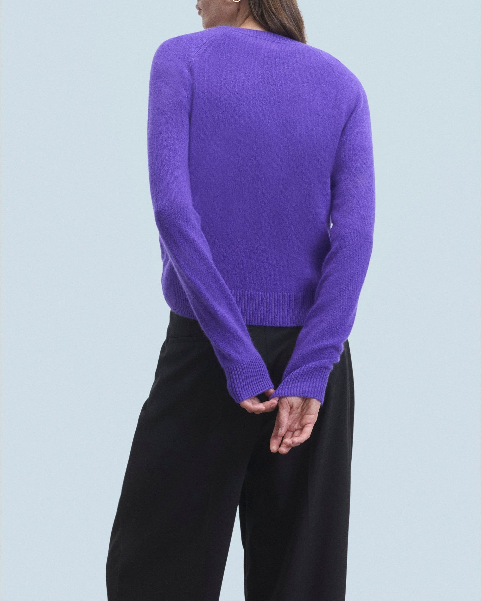 Pull à col rond en cachemire - Pop Purple