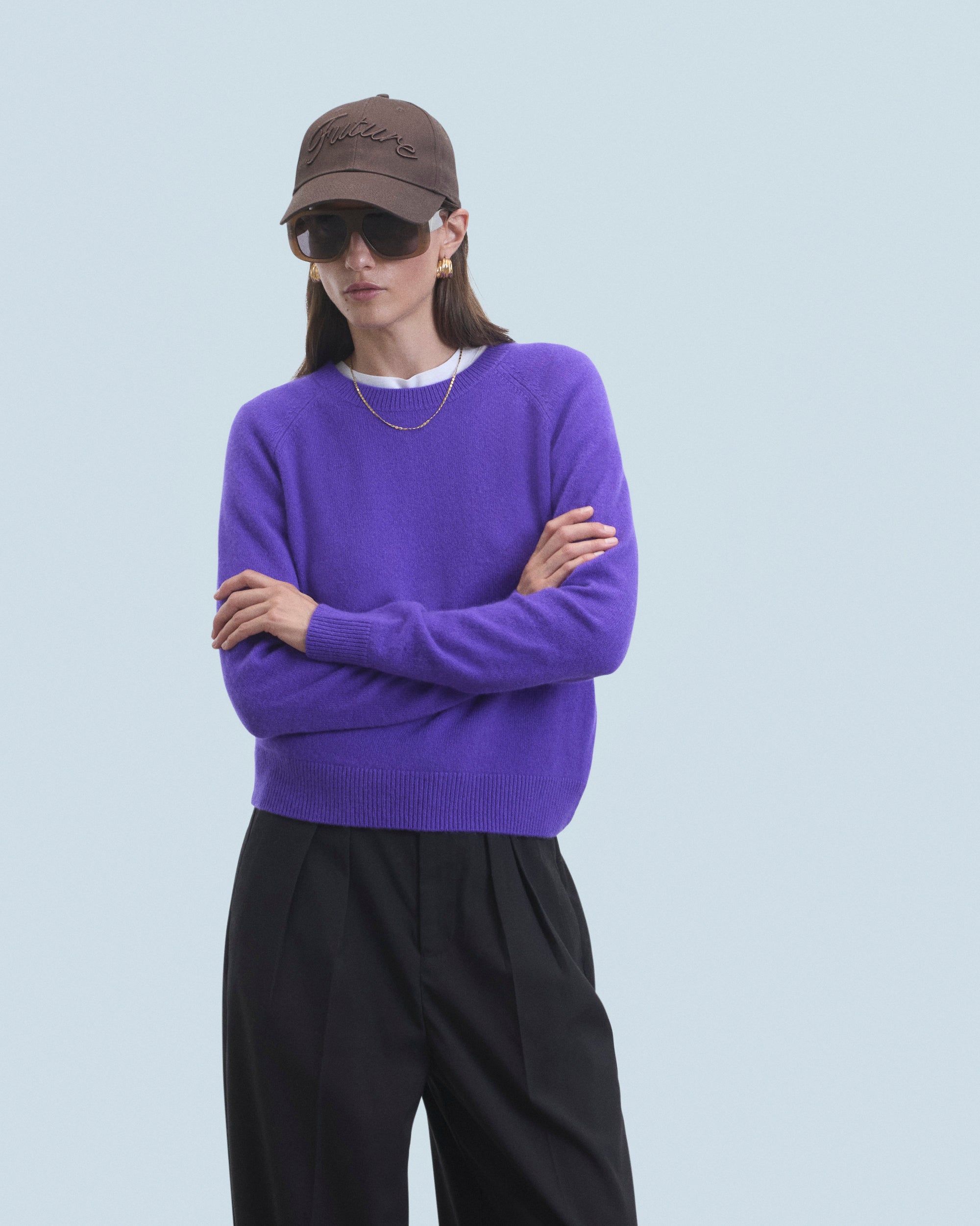 POP PURPLE / DJV / QTY : 2 / Pull Col Rond Léger - Pop Purple