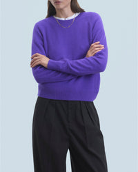 Pull à col rond en cachemire - Pop Purple