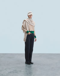 BEIGE / NEW / QTY : 0 / Pull Col Rond Bicolore Contraste Léger - Beige