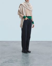 ZZ HORS LIGNE Pull à col rond bicolore en cachemire - Beige