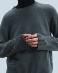 Cashmere round-neck jumper - Lava Grey