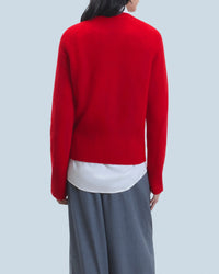 Cashmere round-neck jumper - Hot Red