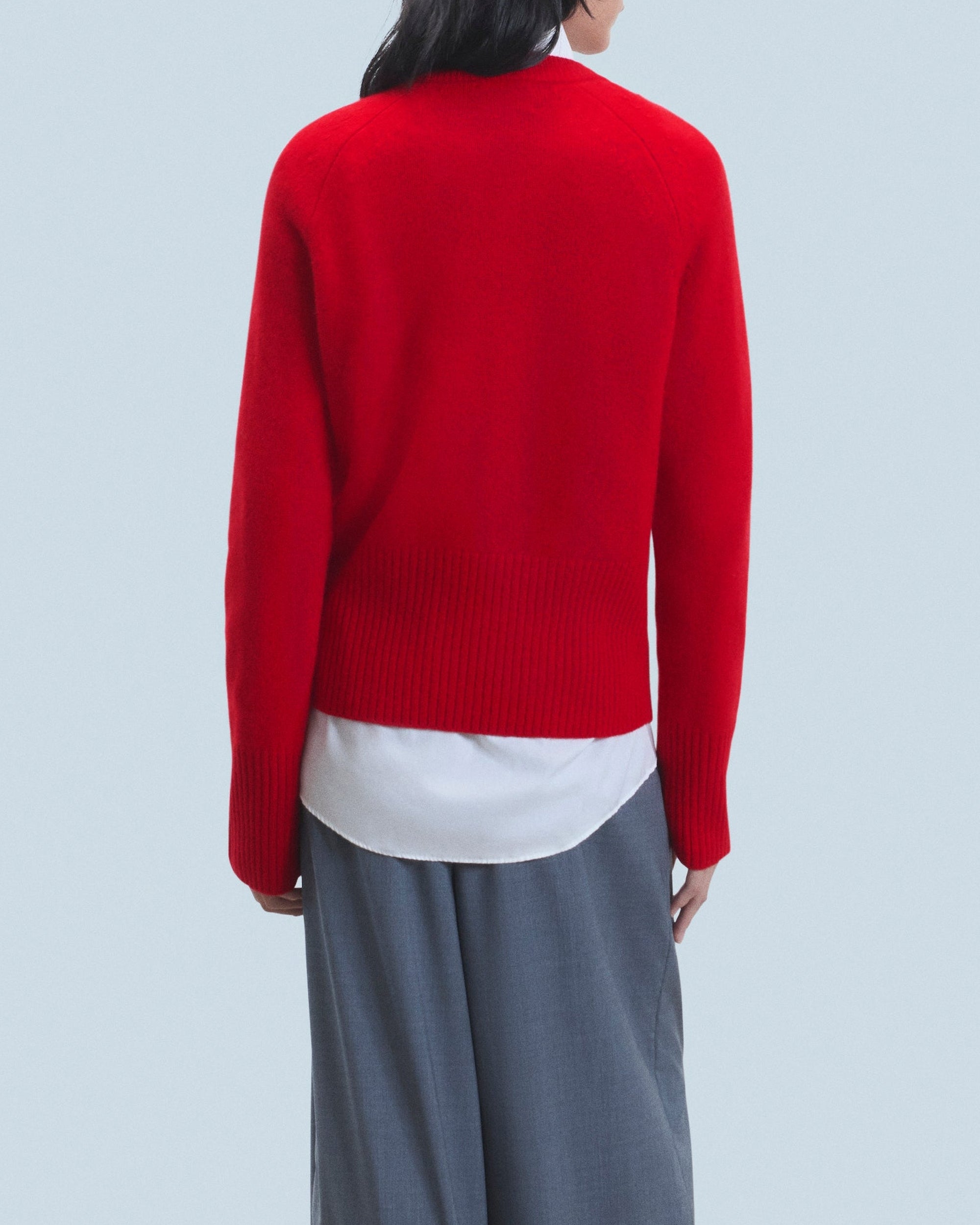 Cashmere round-neck jumper - Hot Red