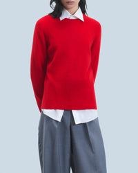 Cashmere round-neck jumper - Hot Red