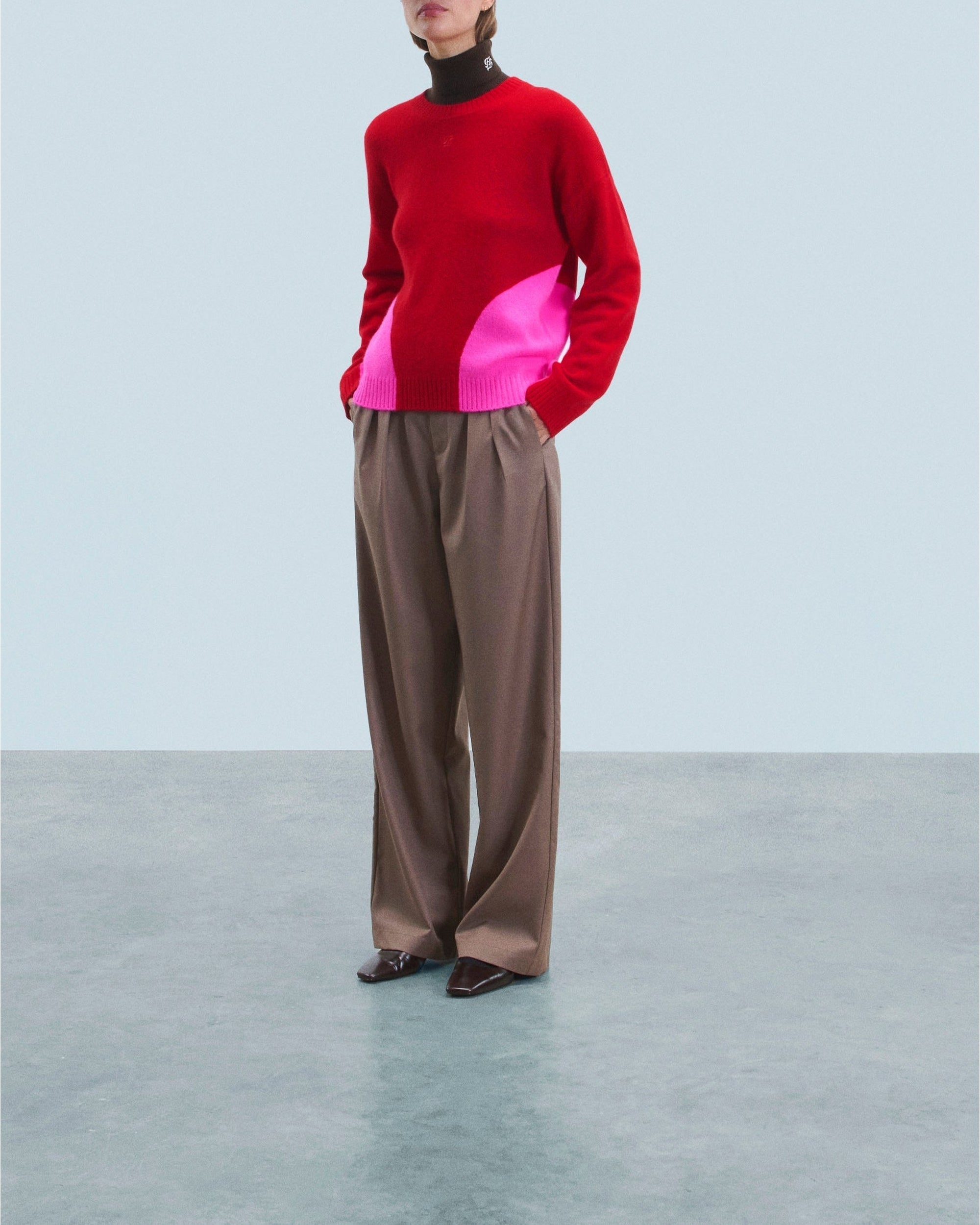 ZZ HORS LIGNE Pull col rond en cachemire - Hot Red