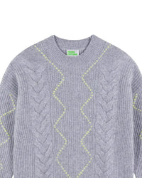 GRIS CHINE FONCE / DJV / QTY : 2 / Pull Col Rond - Gris Chine Fonce