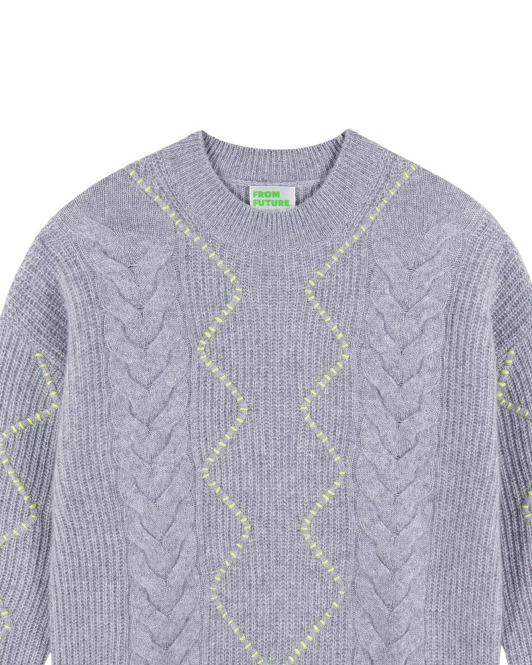 GRIS CHINE FONCE / DJV / QTY : 2 / Pull Col Rond - Gris Chine Fonce
