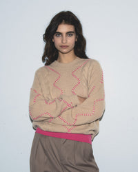BEIGE / DJV / QTY : 26 / Pull Col Rond - Beige
