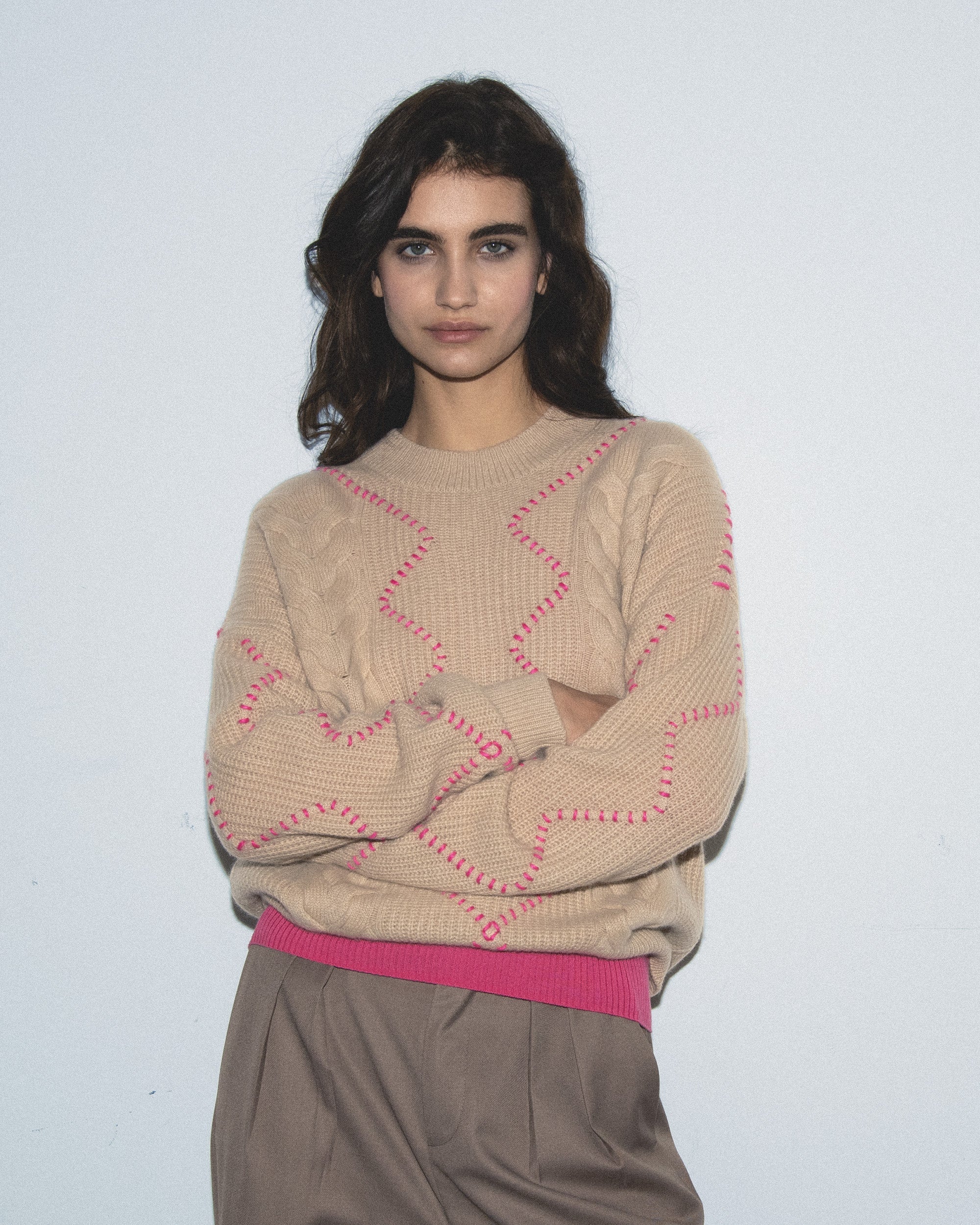 BEIGE / DJV / QTY : 26 / Pull Col Rond - Beige