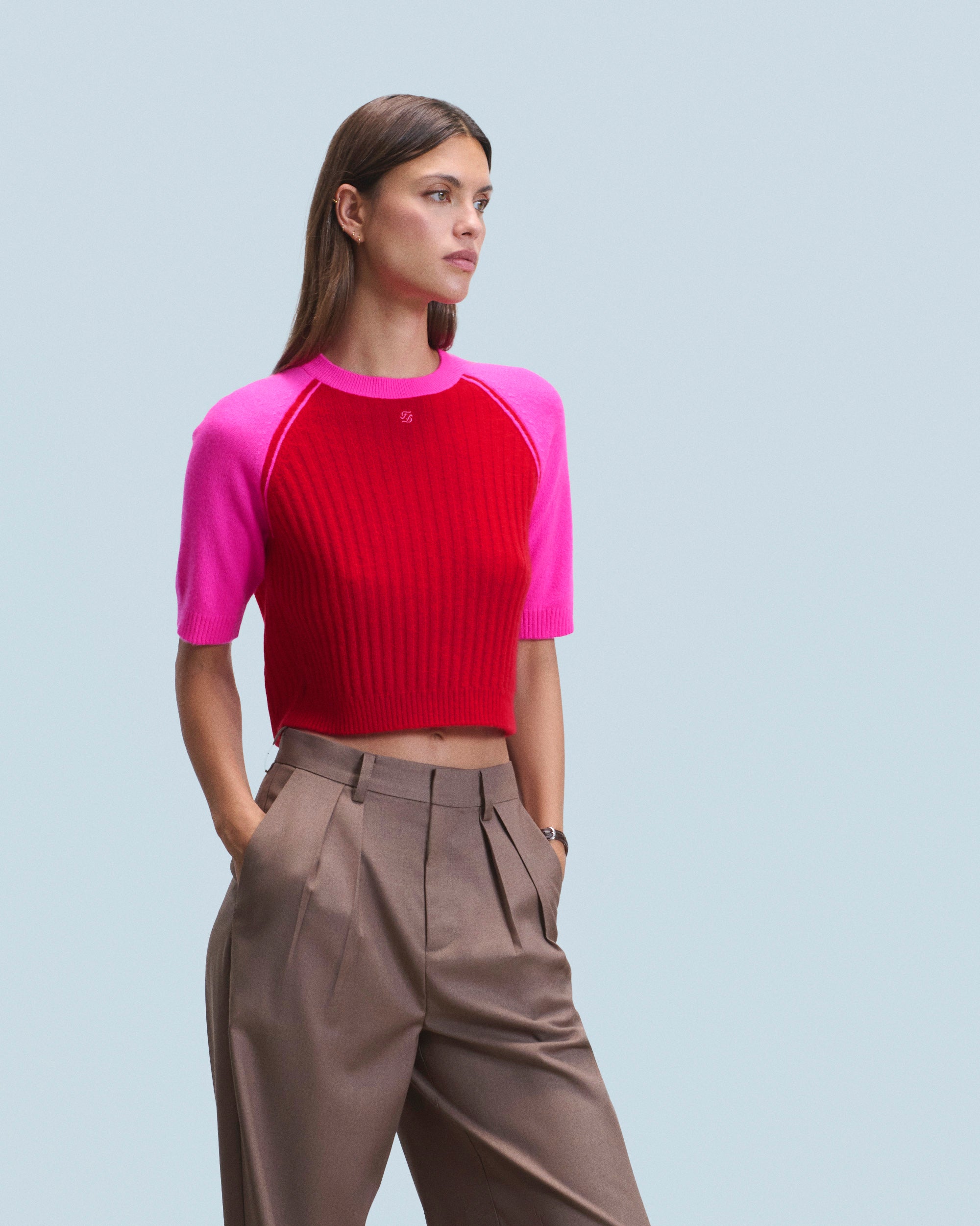 BRIGHT RED / NEW / QTY : 5 / Pull Col Rond - Bright Red