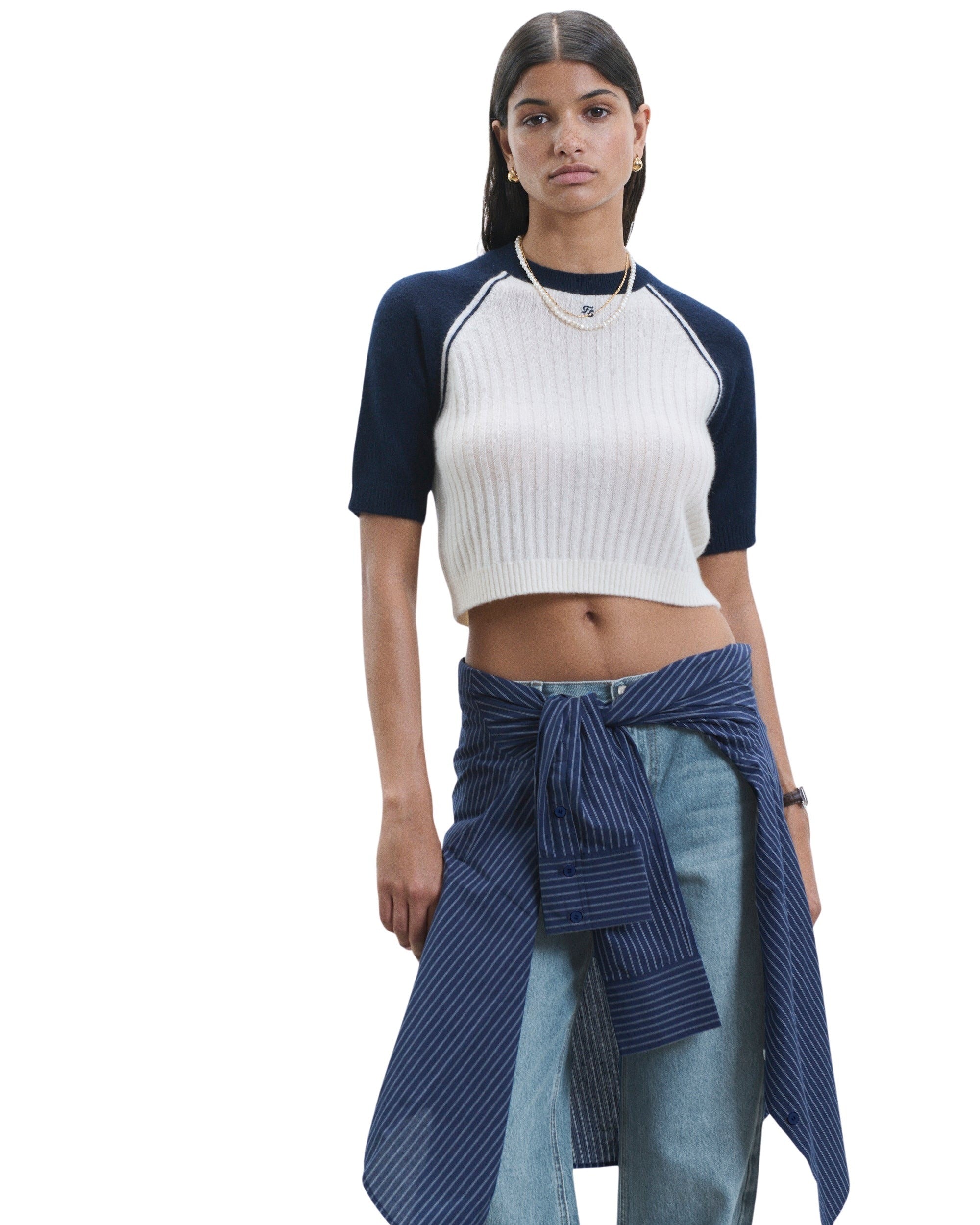 ECRU / DJV / QTY : 10 / Pull Col Rond - Ecru