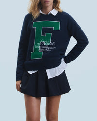 Pull à col rond en cachemire - Navy