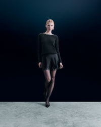 NOIR / NEW / QTY : 4 / Pull Col Rond Strass Dos Nu - Noir
