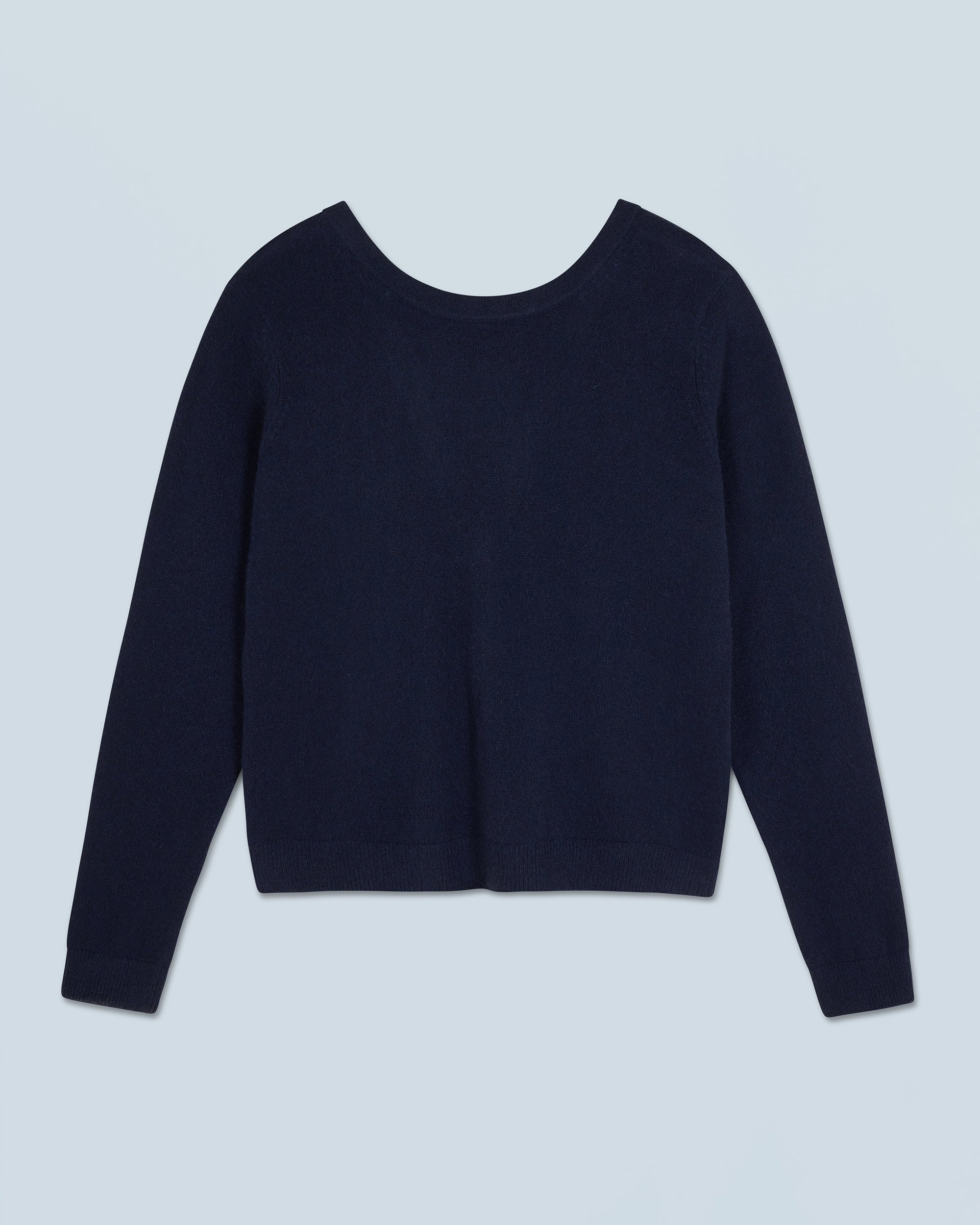 Pull à col rond dos nu en cachemire - Navy