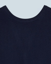 NAVY / NEW / QTY : 14 / Pull Col Rond Dos Nu à Boutons - Navy