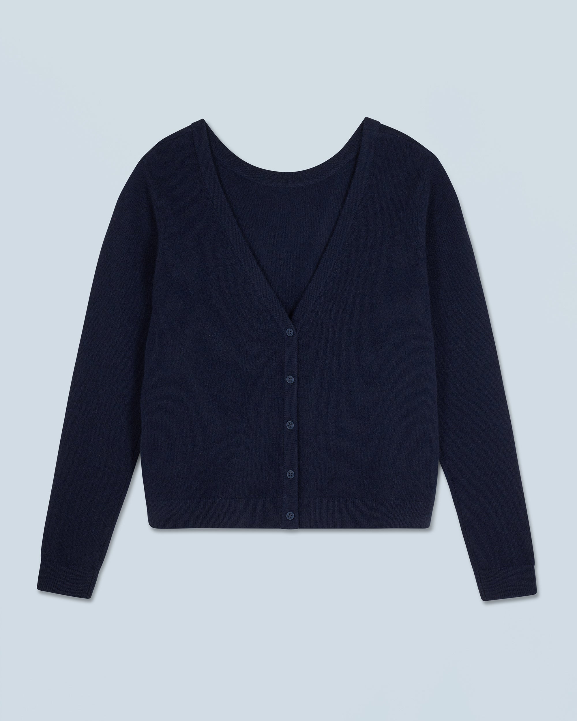 NAVY / NEW / QTY : 14 / Pull Col Rond Dos Nu à Boutons - Navy