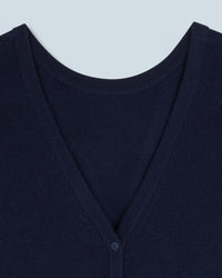 Pull à col rond dos nu en cachemire - Navy