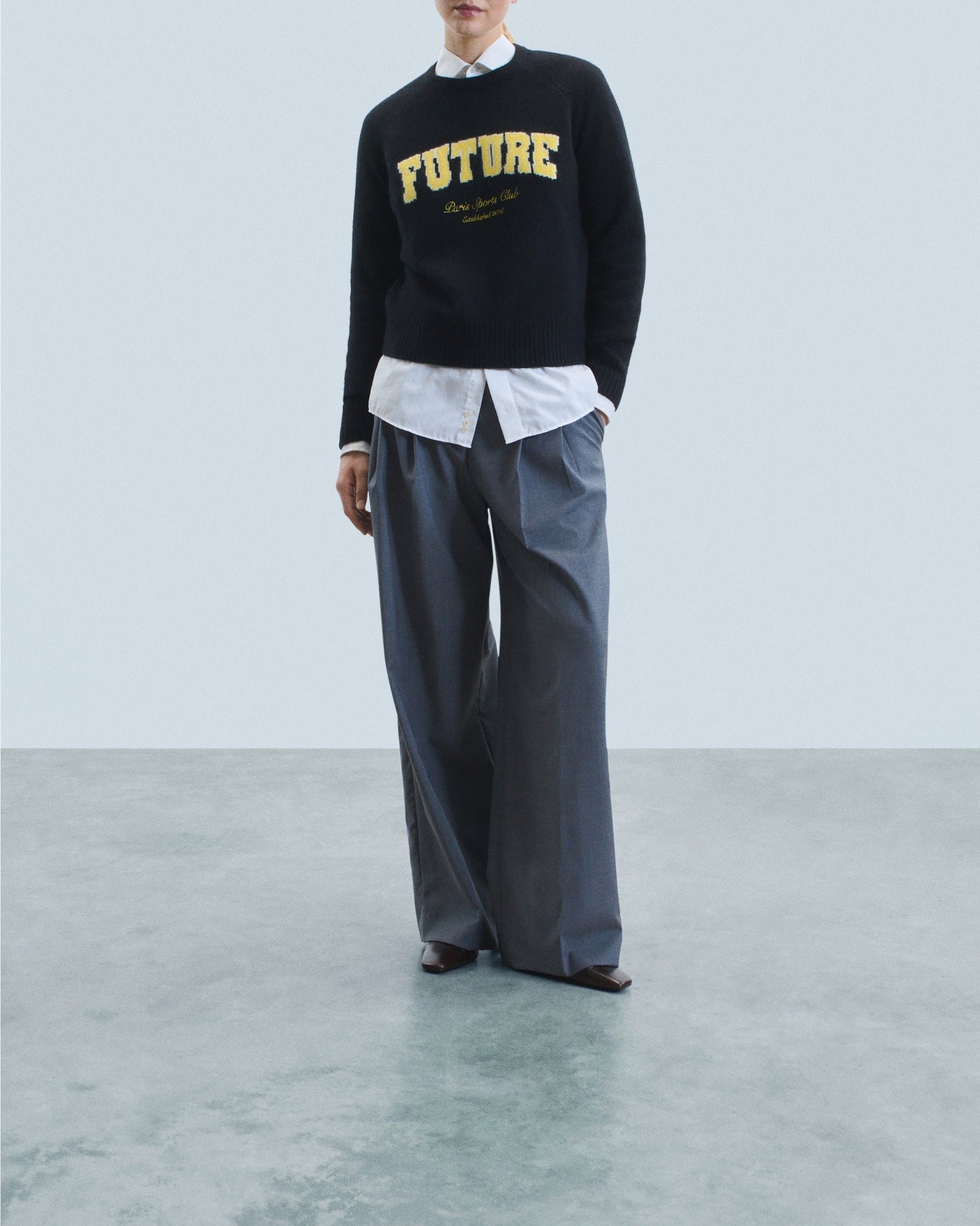 ZZ HORS LIGNE Pull col rond Future en cachemire - Noir