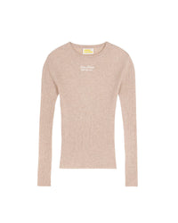 Pull à col rond en cachemire - Beige Chiné