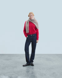 PINK MOULINE / NEW / QTY : 60 / Pull Col Rond Alpaga - Pink Mouline
