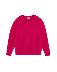 Pull à col rond en alpaga - Pink