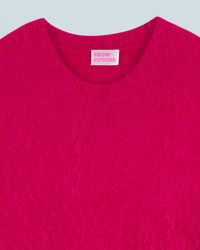 PINK MOULINE / NEW / QTY : 60 / Pull Col Rond Alpaga - Pink Mouline