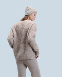TAUPE CHINE / NEW / QTY : 6 / Pull Col Rond Alpaga - Taupe Chine