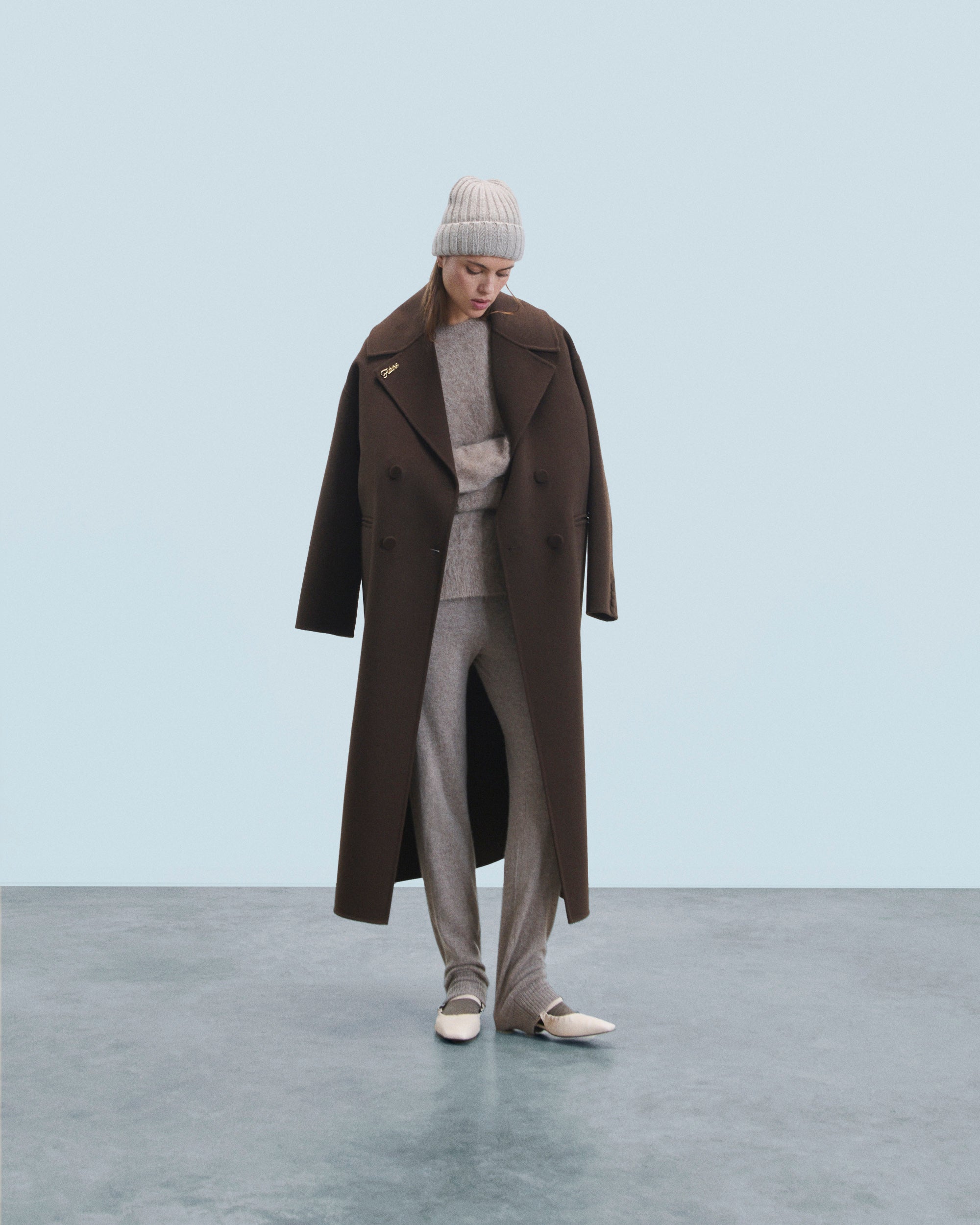 TAUPE CHINE / NEW / QTY : 6 / Pull Col Rond Alpaga - Taupe Chine