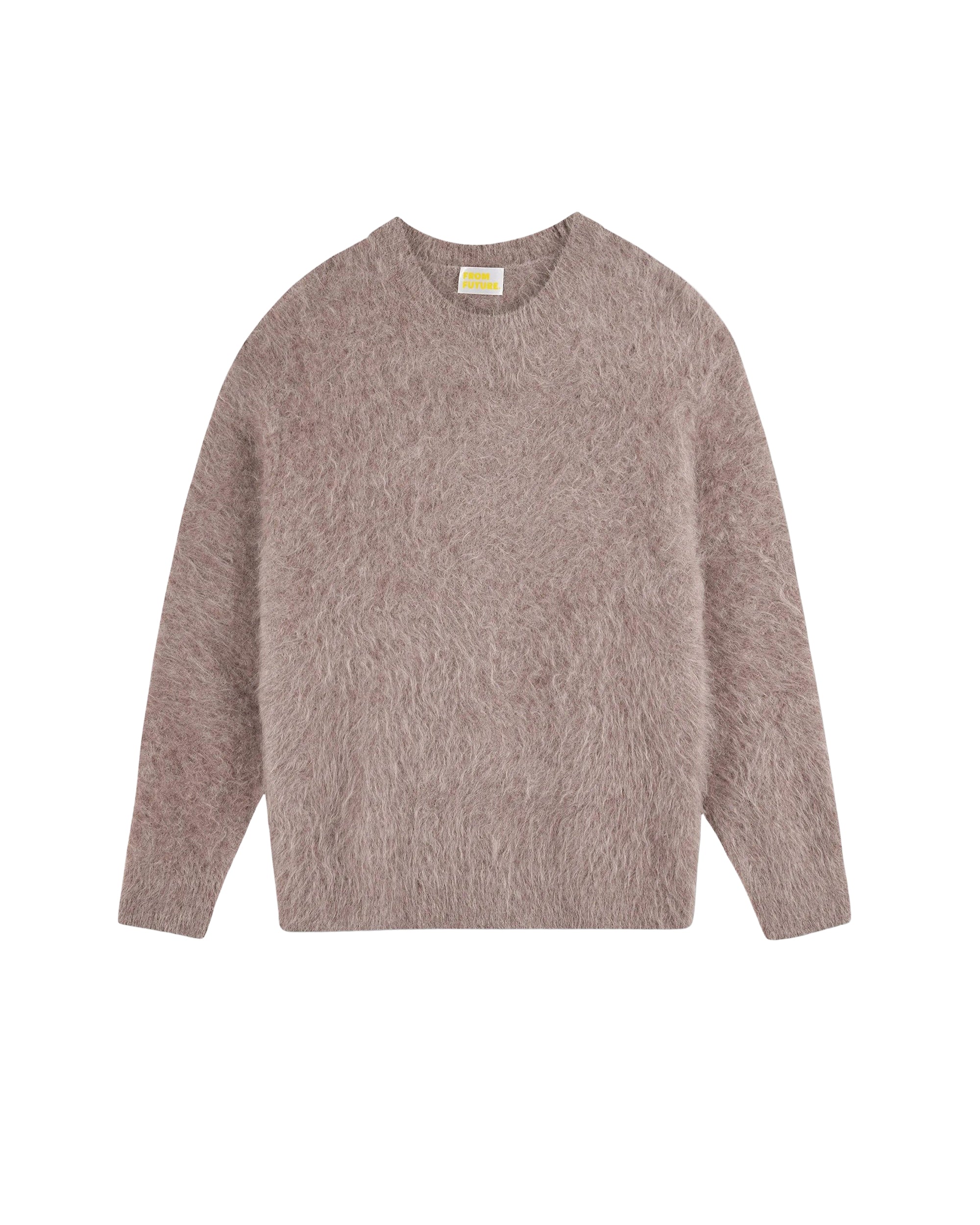 Pull à col rond en alpaga - Taupe Chiné