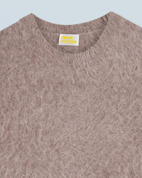 Pull à col rond en alpaga - Taupe Chiné