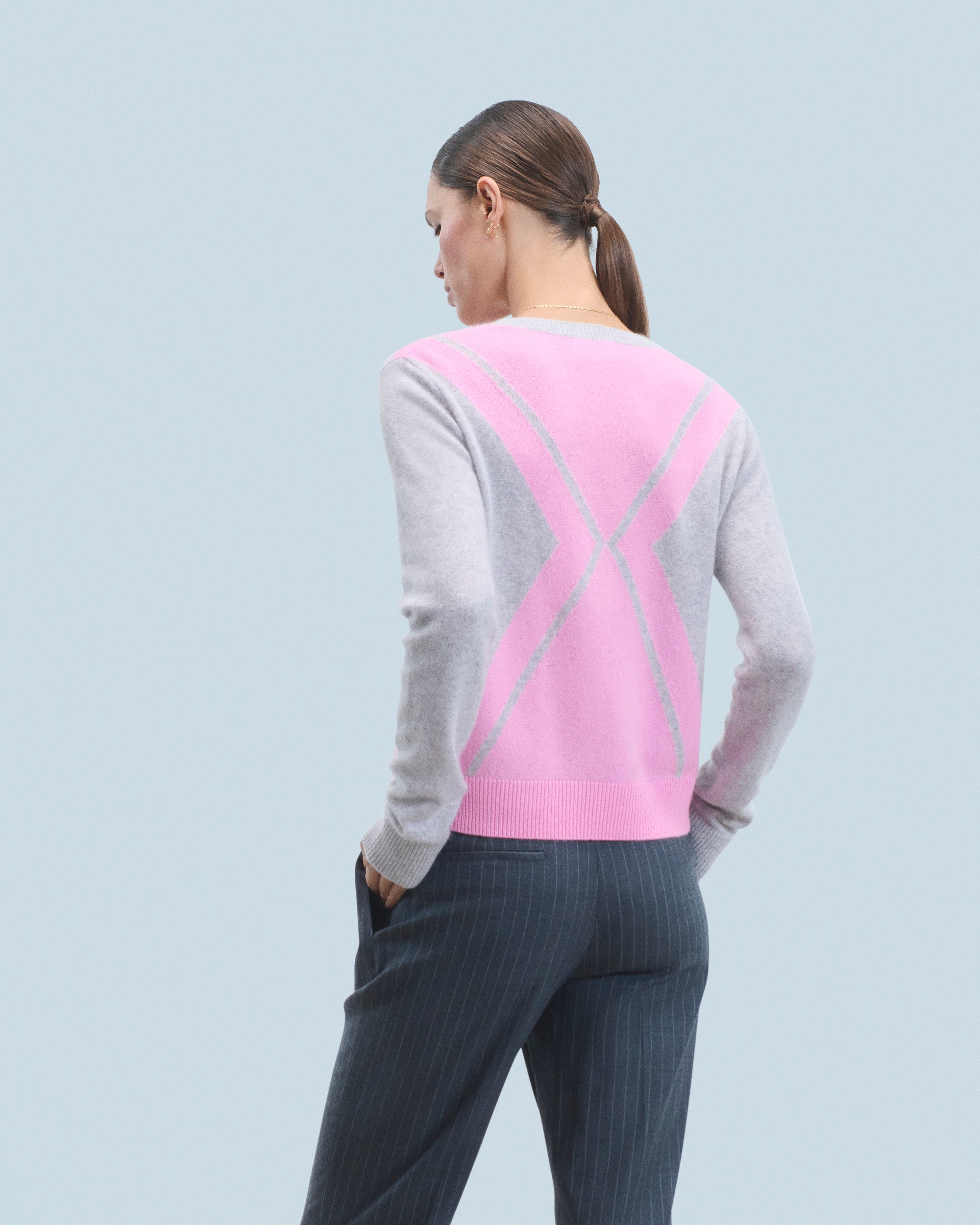 GRIS CHINE CLAIR / NEW / QTY : 0 / Pull Col Rond - Gris Chine Clair