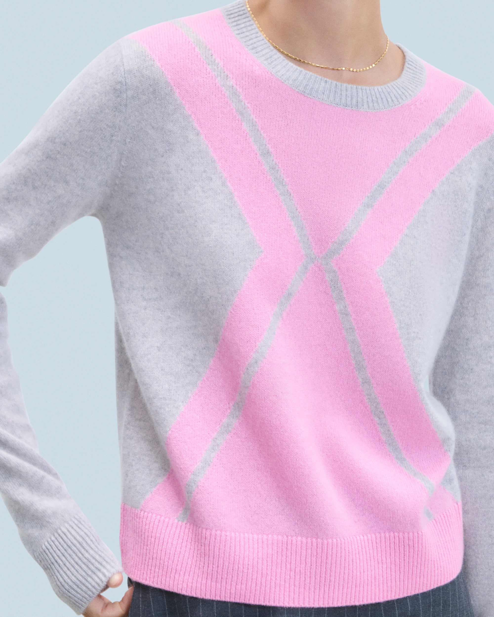 GRIS CHINE CLAIR / NEW / QTY : 0 / Pull Col Rond - Gris Chine Clair