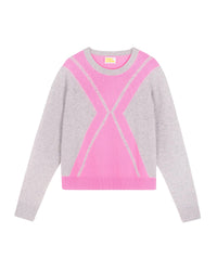 ZZ HORS LIGNE Pull à col rond en cachemire - Gris Chiné Clair
