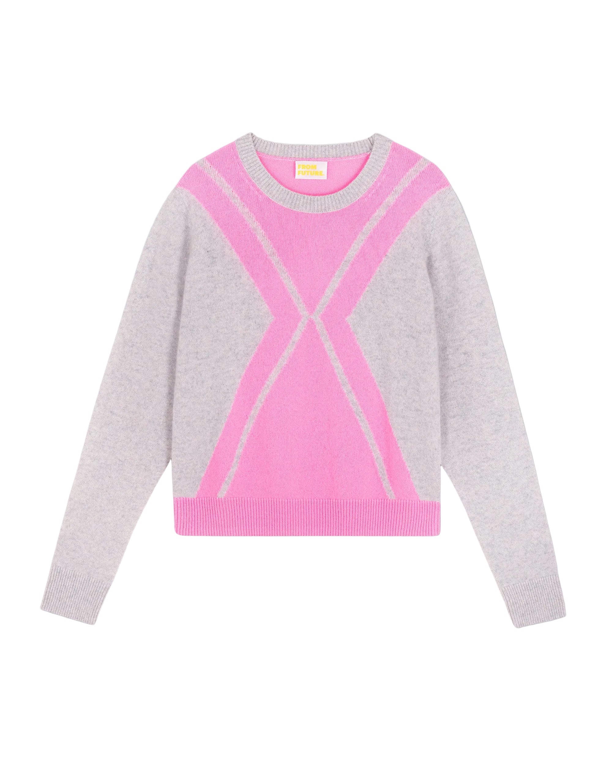ZZ HORS LIGNE Pull à col rond en cachemire - Gris Chiné Clair