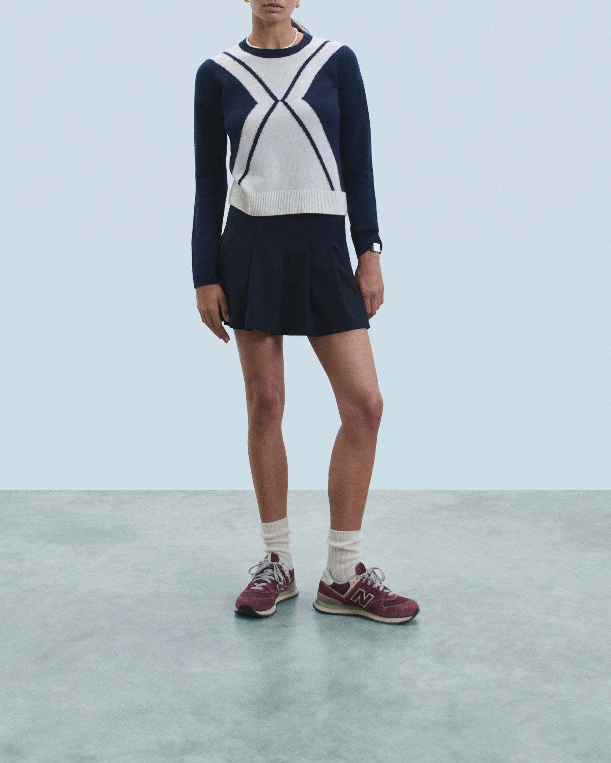 Pull à col rond en cachemire - Navy