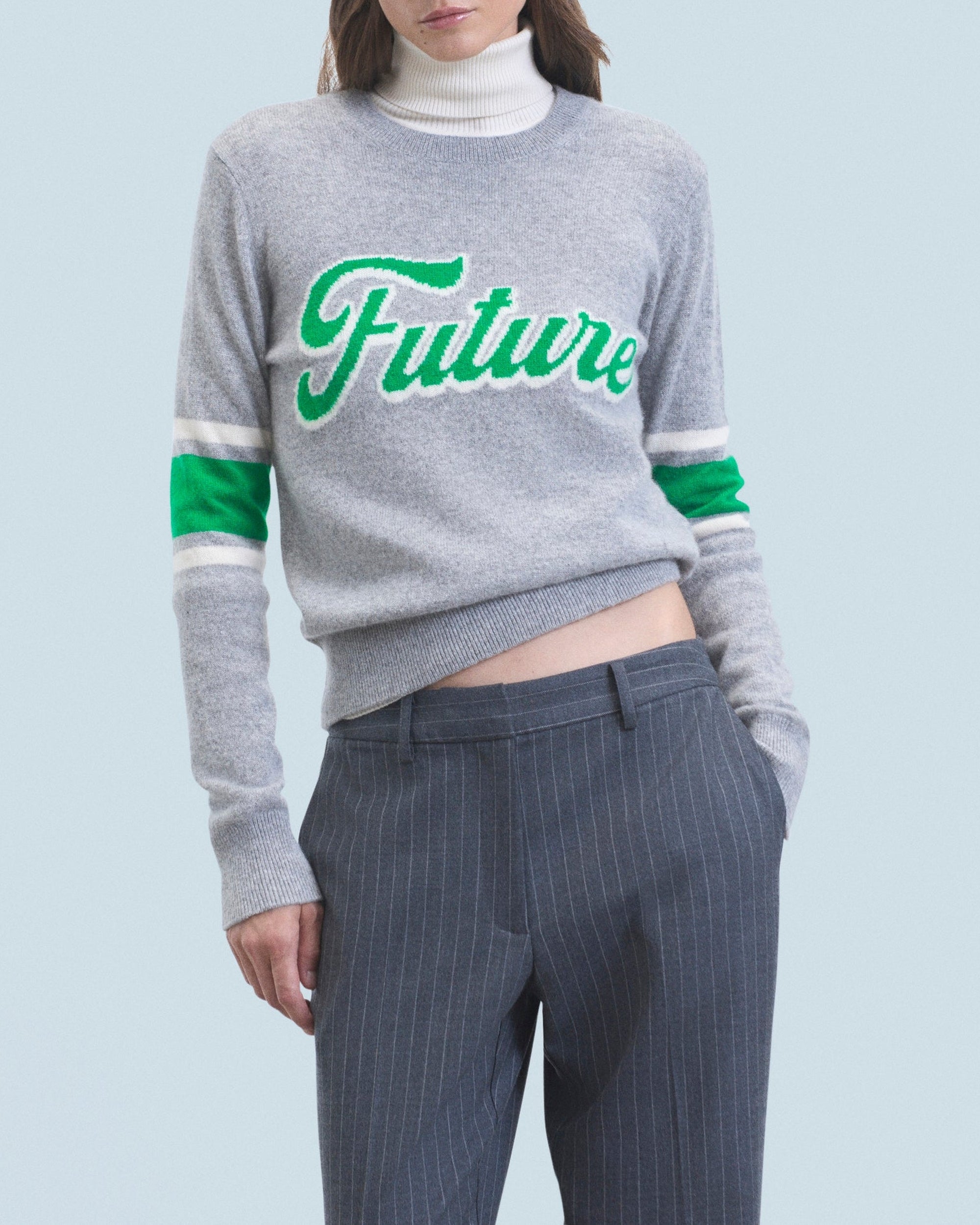 Pull à col rond en cachemire - Gris Chiné Foncé