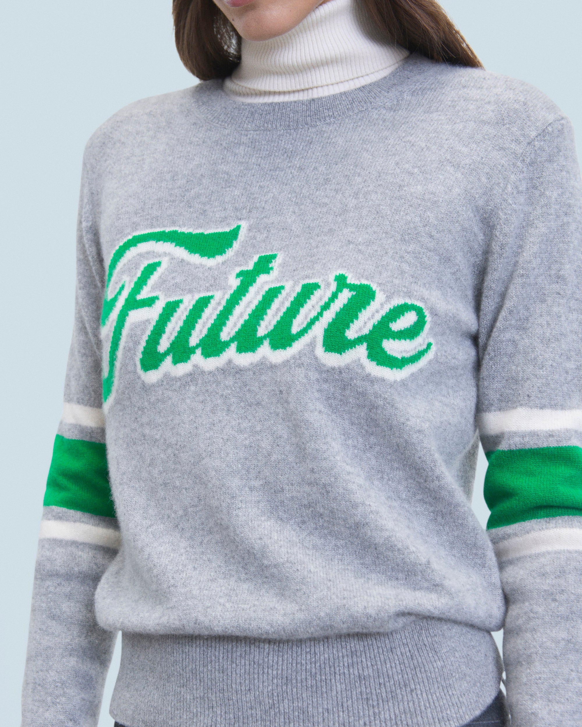 Pull à col rond en cachemire - Gris Chiné Foncé