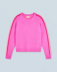 PINK MOULINE / NEW / QTY : 7 / Pull Col Rond - Pink Mouline