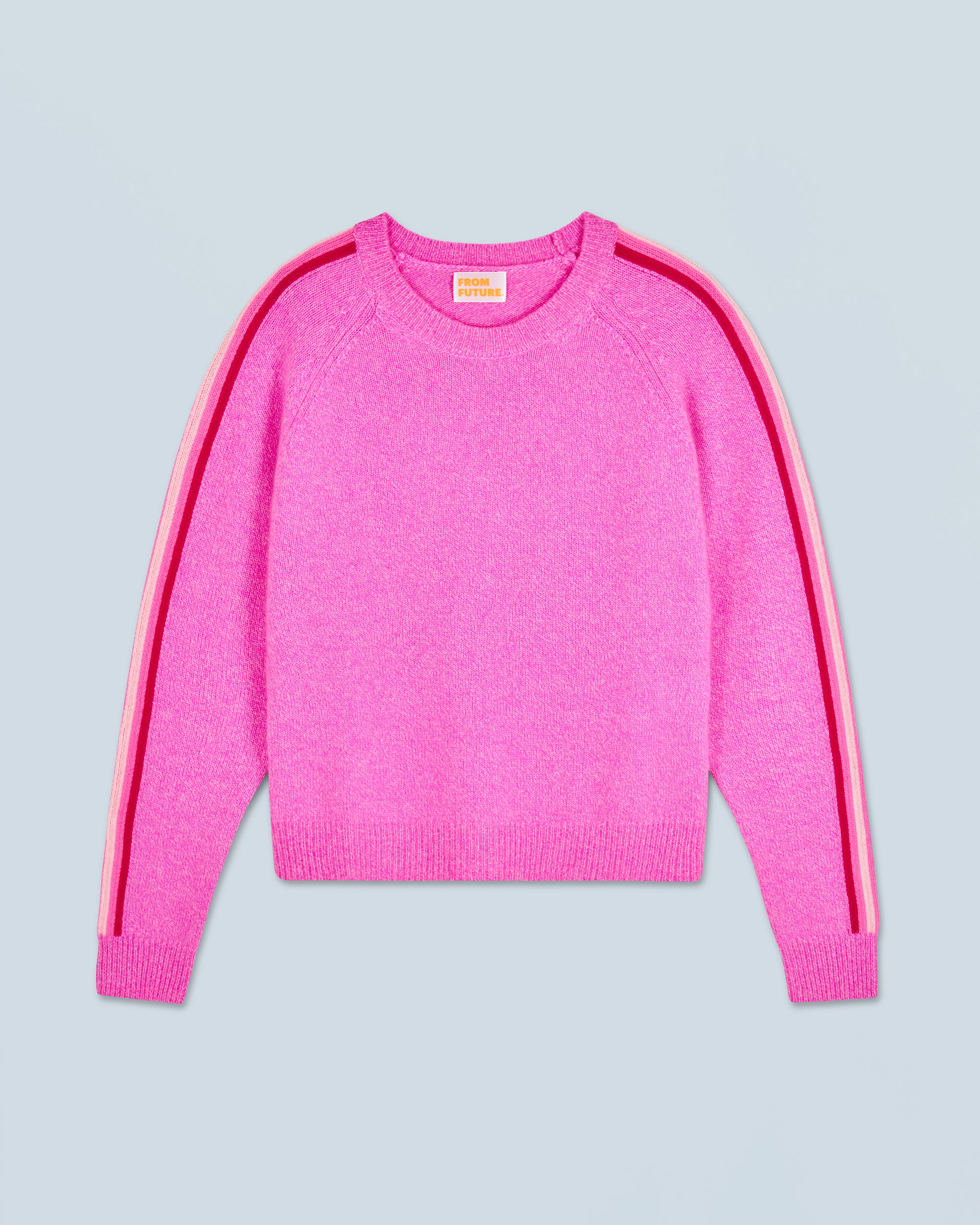 PINK MOULINE / NEW / QTY : 7 / Pull Col Rond - Pink Mouline