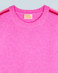 PINK MOULINE / NEW / QTY : 7 / Pull Col Rond - Pink Mouline