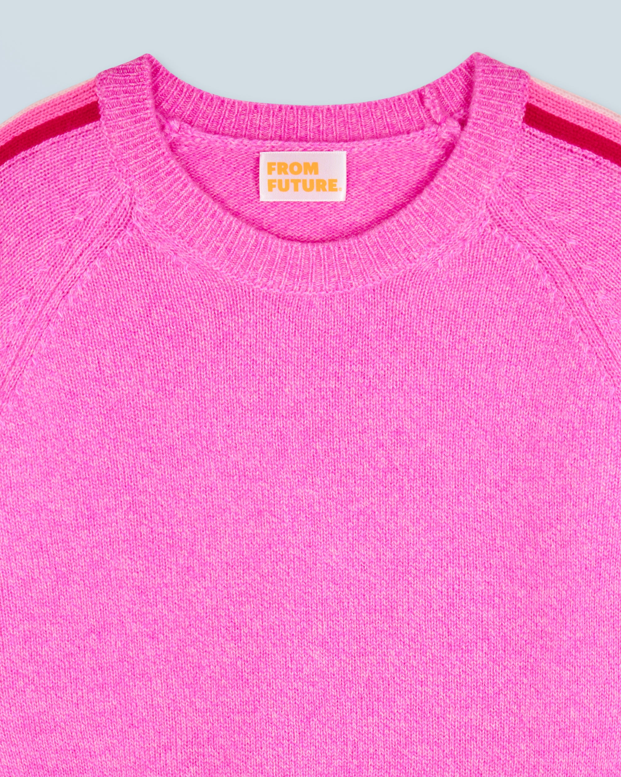 PINK MOULINE / NEW / QTY : 7 / Pull Col Rond - Pink Mouline