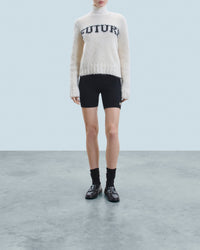 Pull à col rond Future en laine - Ecru