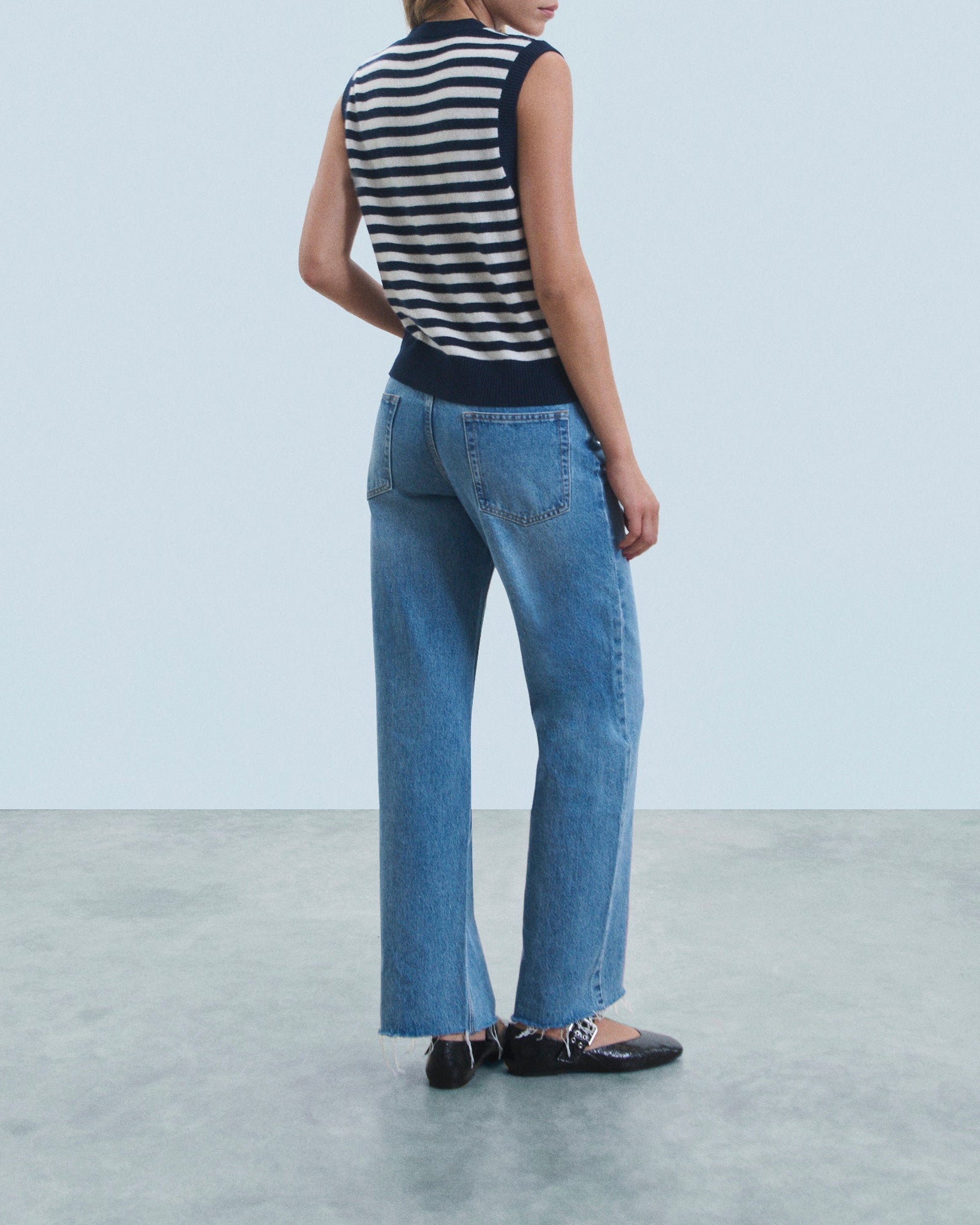 Pull sans manches en cachemire - Navy