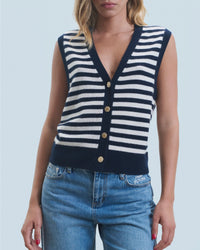 Pull sans manches en cachemire - Navy
