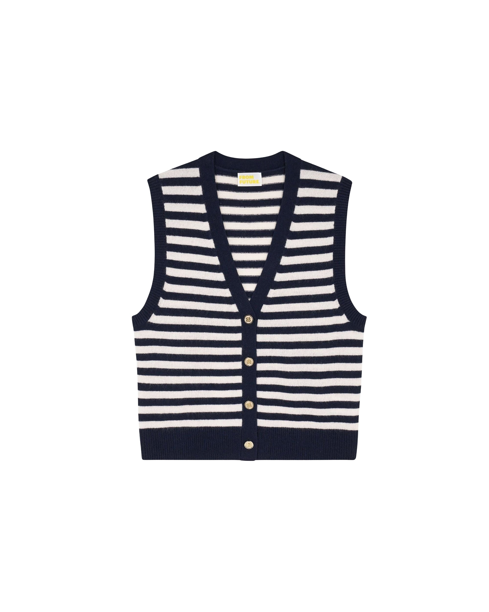 Pull sans manches en cachemire - Navy