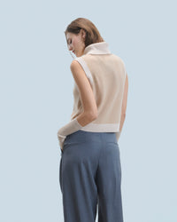 BEIGE / NEW / QTY : 0 / Pull Sans Manches - Beige