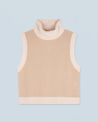 BEIGE / NEW / QTY : 0 / Pull Sans Manches - Beige