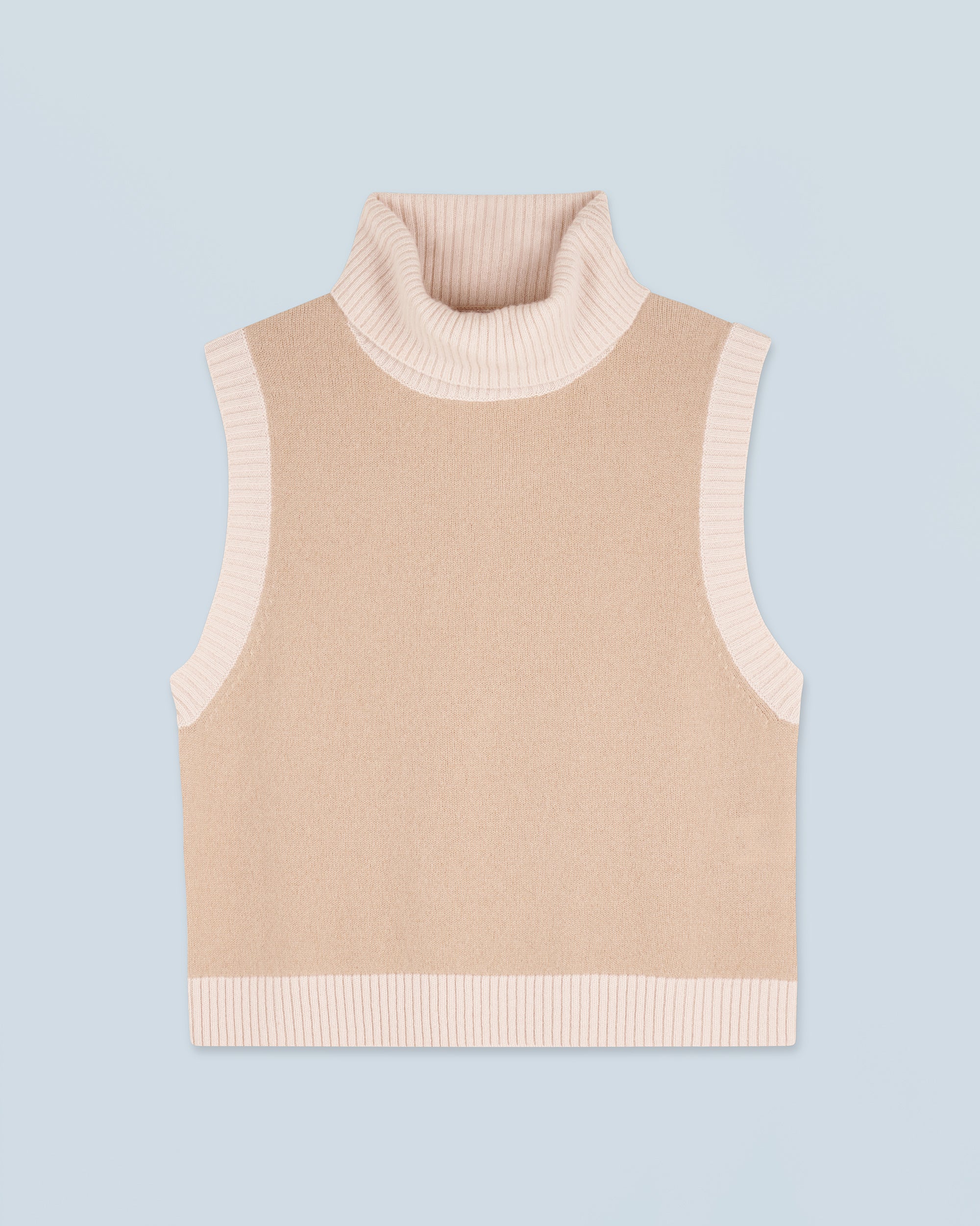 BEIGE / NEW / QTY : 0 / Pull Sans Manches - Beige